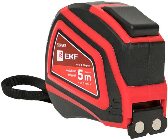 Рулетка EKF Expert РС-10 Autostop Магнит rs-10-5-25-quad (5мx25мм)