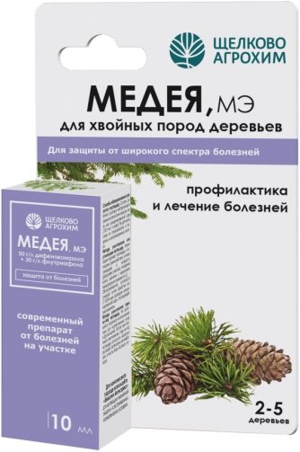 

Фунгицид Щелково Агрохим Медея МЭ для хвойных (флакон 12 мл)