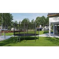 Батут GetActive Jump 12ft - 374 см с лестницей, внешней сеткой (черный)