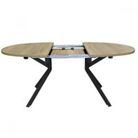 Кухонный стол Виста Оттава 90x135/180 (дуб натуральный/муар черный)