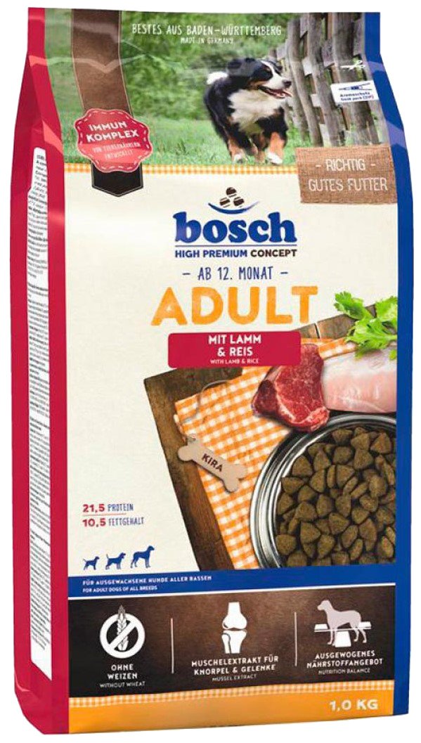 

Сухой корм для собак Bosch Adult Lamb & Rice (Ягненок с Рисом) 1 кг