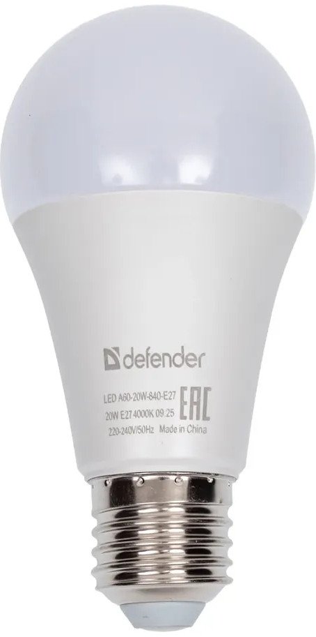 Светодиодная лампочка Defender A60-20W-840-E27