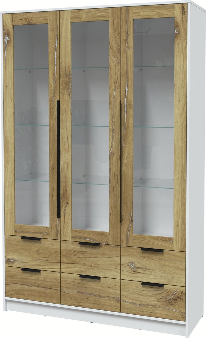 

Шкаф-витрина Интерлиния Концепт КТ-ШВ3 (дуб нокс/белый платинум)