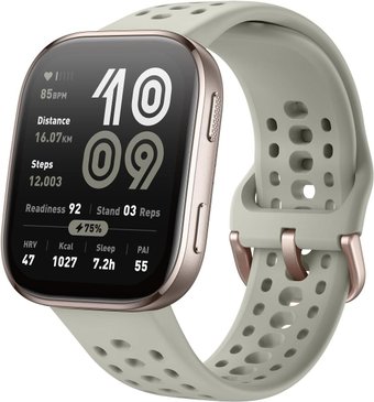 Умные часы Amazfit Bip 6 (титановый, с светло-серым силиконовым ремешком)