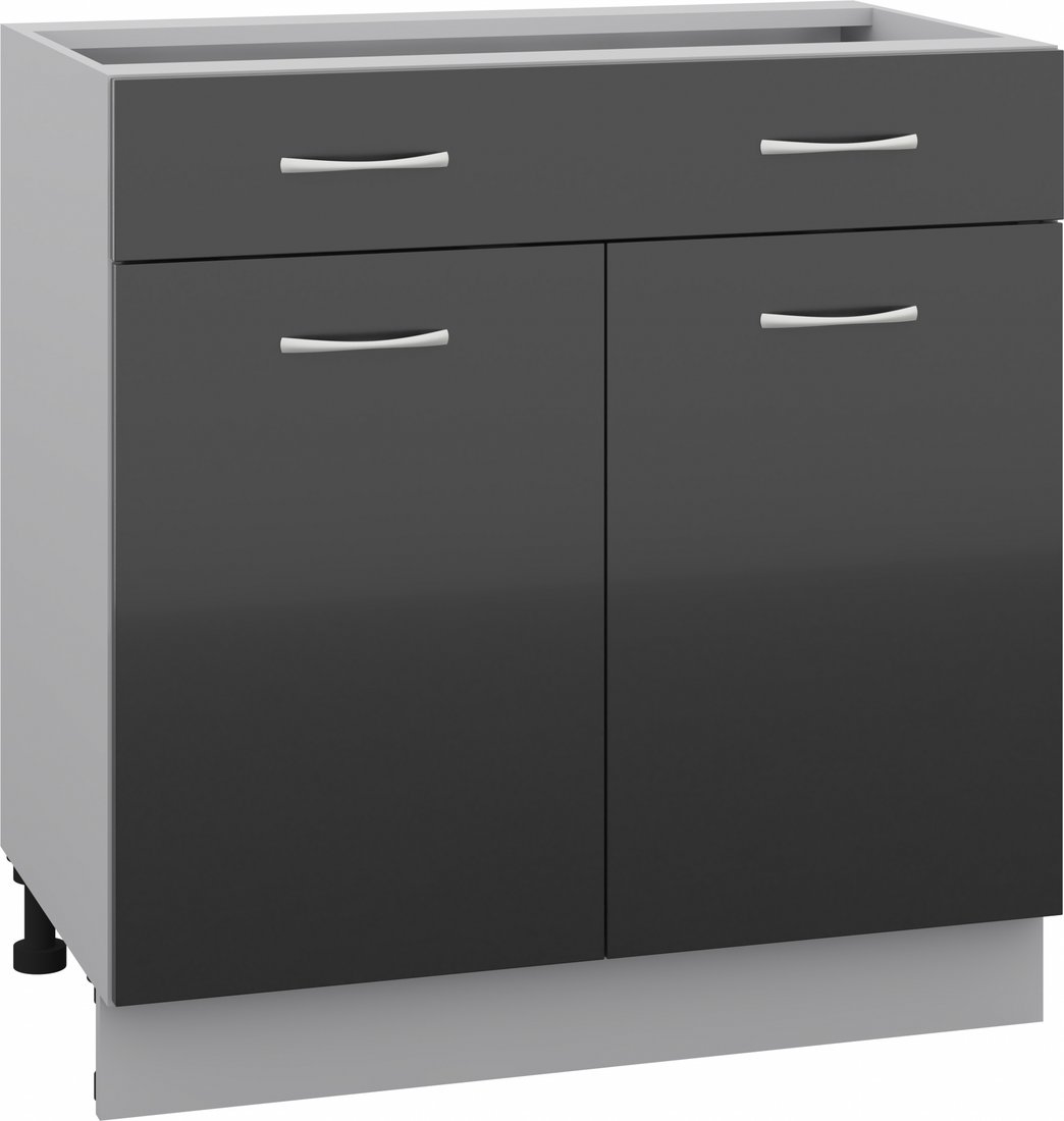 

Шкаф напольный Кортекс-мебель Корнелия Лира НШ80р1ш без столешницы (черный)