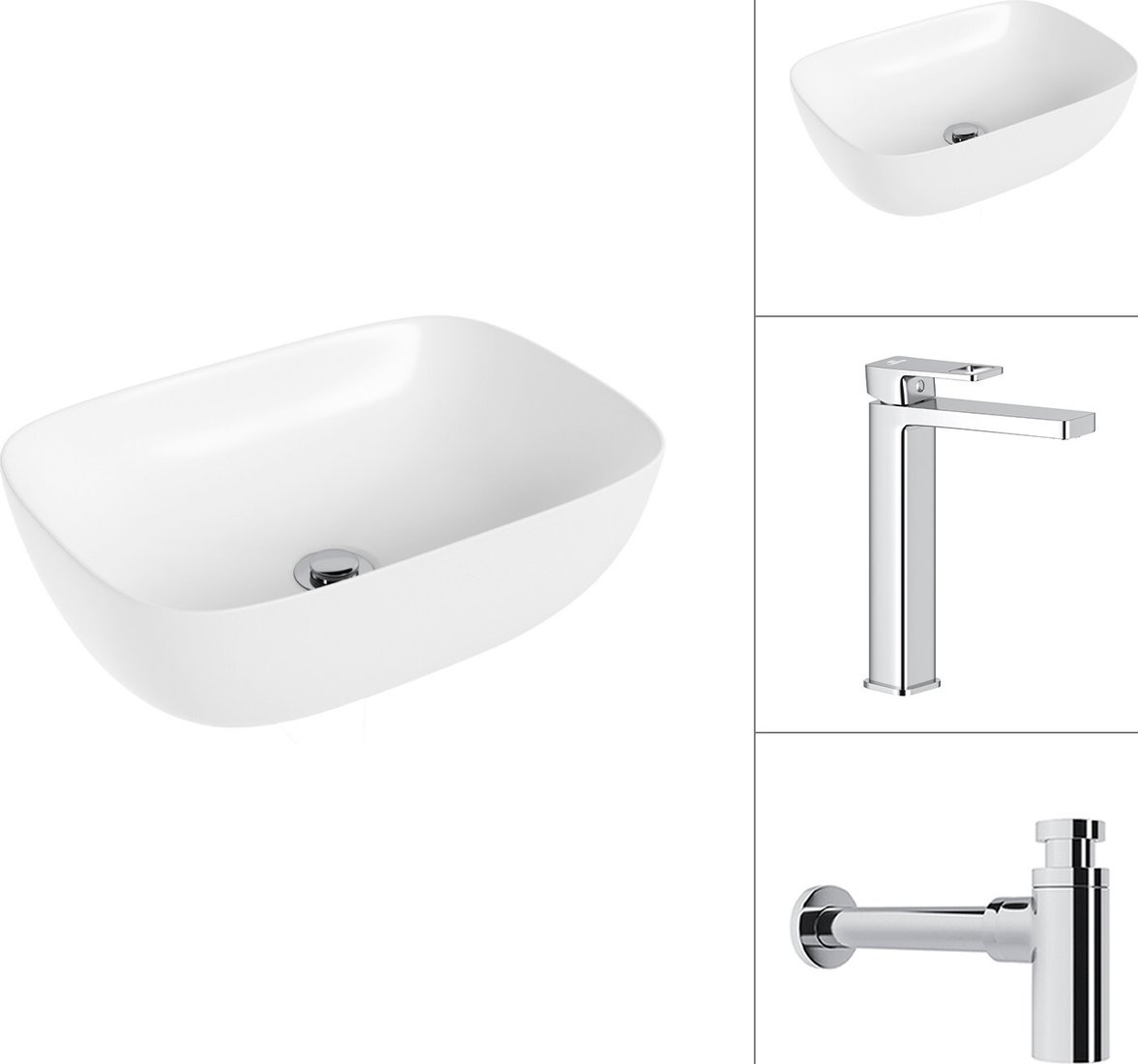 

Умывальник Lauter 21493A + Cascade 21СК0655C с сифоном 21635CH (хром)