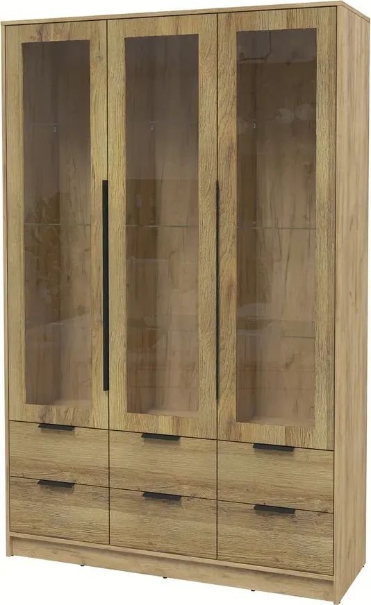 

Шкаф-витрина Интерлиния Концепт КТ-ШВ3 Глосс (дуб золотой/дуб вотан)