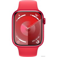 Умные часы Apple Watch Series 9 45 мм (алюминиевый корпус, красный/красный, спортивный силиконовый ремешок S/M)