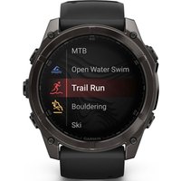 Умные часы Garmin Fenix 8 Sapphire 51мм (угольно-серый DLC, пепельно-черный силиконовый ремешок)