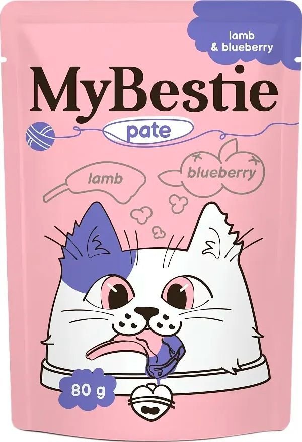 Пресервы MyBestie Паштет с мясом Ягненка и Черникой (80 г)