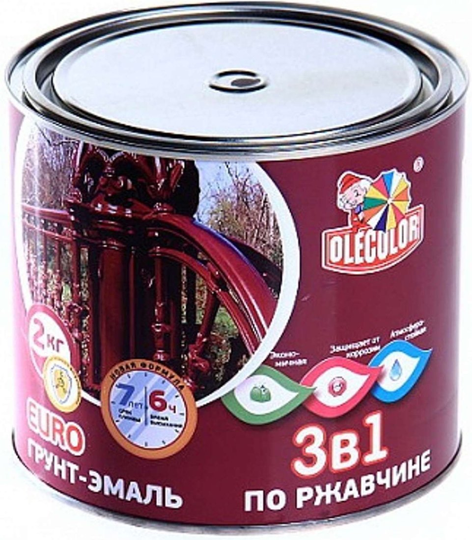 

Грунт-эмаль Olecolor 3 в 1 по ржавчине 1014 2 кг (слоновая кость)