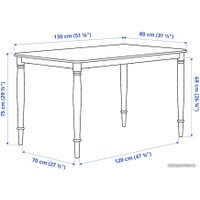 Обеденная группа Ikea Дандэрюд/Ингольф 093.925.36 (дубовый шпон/белый)