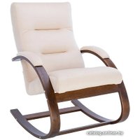 Кресло-качалка Leset Милано (орех текстура/бежевый велюр V 18)