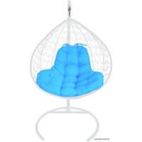 Подвесное кресло M-Group XL 11120103 (белый ротанг/голубая подушка)