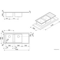 Кухонная мойка Smeg LPK116S-3