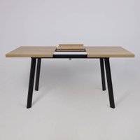 Кухонный стол Listvig Hagen 140 раздвижной, 140-180x85 (дуб вотан/черный)