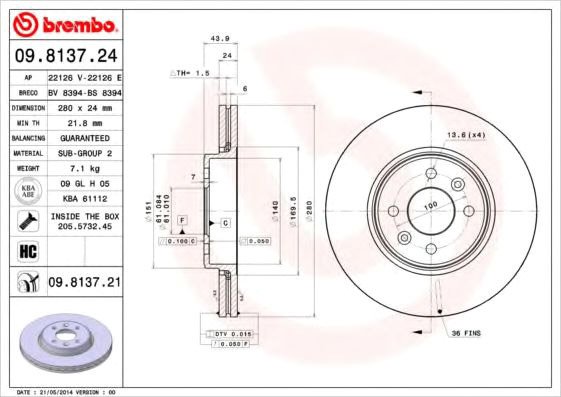 

Brembo 09813724