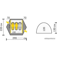 Треккинговая палатка Talberg Space 3 Pro
