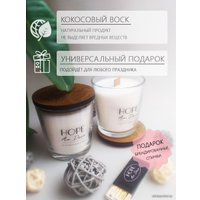 Ароматизированая свеча Hope Ar Deco в стеклянном стакане с ароматом Лимон Витивер с деревянной крышкой-подставкой 190 г