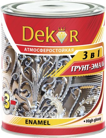 Dekor грунт-эмаль 3 в 1 (черный, 1.9 кг)