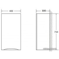  BelBagno Шкаф-полупенал Fly-Marino-750-1A-SC-BL-P-L (bianco lucido)