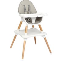 Высокий стульчик Solmax&Kids HW99643 (белый/серый)
