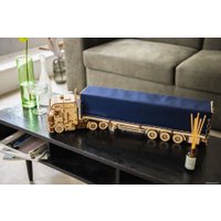 Сборная модель Eco-Wood-Art Тентованный полуприцеп к Тягачу Король дорог