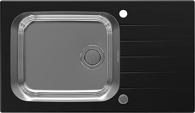 Кухонная мойка Alveus Glassix Up 40 (черный/нержавеющая сталь)