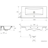 Умывальник Cersanit Como 100 100x45.5