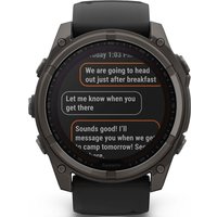 Умные часы Garmin Fenix 8 Solar, Sapphire 51мм (титановый угольно-серый с DLC-покрытием и черным ремешком)