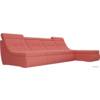 Модульный диван Лига диванов Холидей люкс 105564 (микровельвет, коралловый)