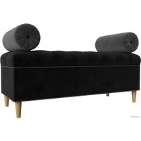 Банкетка Лига диванов Глория 113668 (велюр черный/серый/серый)