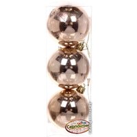 Елочная игрушка Серпантин Глянец шар 6 см 3 шт (шампань) 201-0833