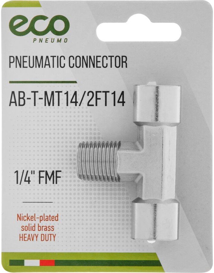 

Фитинг ECO Соединитель пневматический 1/4" AB-T-MT14/2FT14