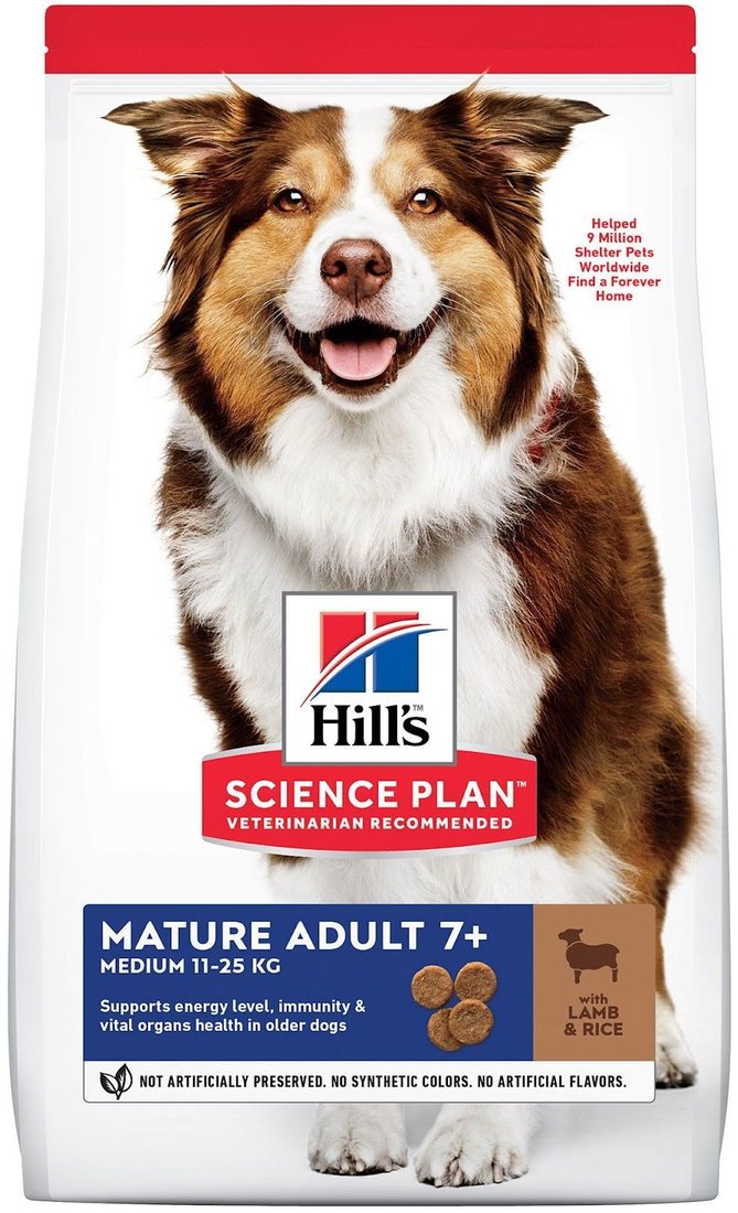 

Сухой корм для собак Hill's Science Plan Medium Mature Adult 7+ Lamb & Rice для поддержания активности и здоровья ЖКТ, с ягненком и рисом 2.5 кг