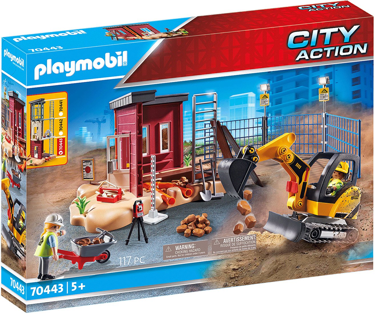 

Конструктор Playmobil PM70443 Мини-экскаватор со строительной секцией