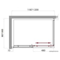 Душевой уголок BelBagno UNO-AH-1-120/90-C-Cr (прозрачное стекло)