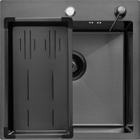 Кухонная мойка ARFEKA Eco AR мойка 500*500, коландер G, дозатор Black