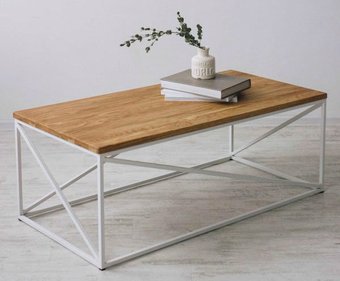 Журнальный столик BestLoft Кофейный 1100 (дуб натуральный/белый)