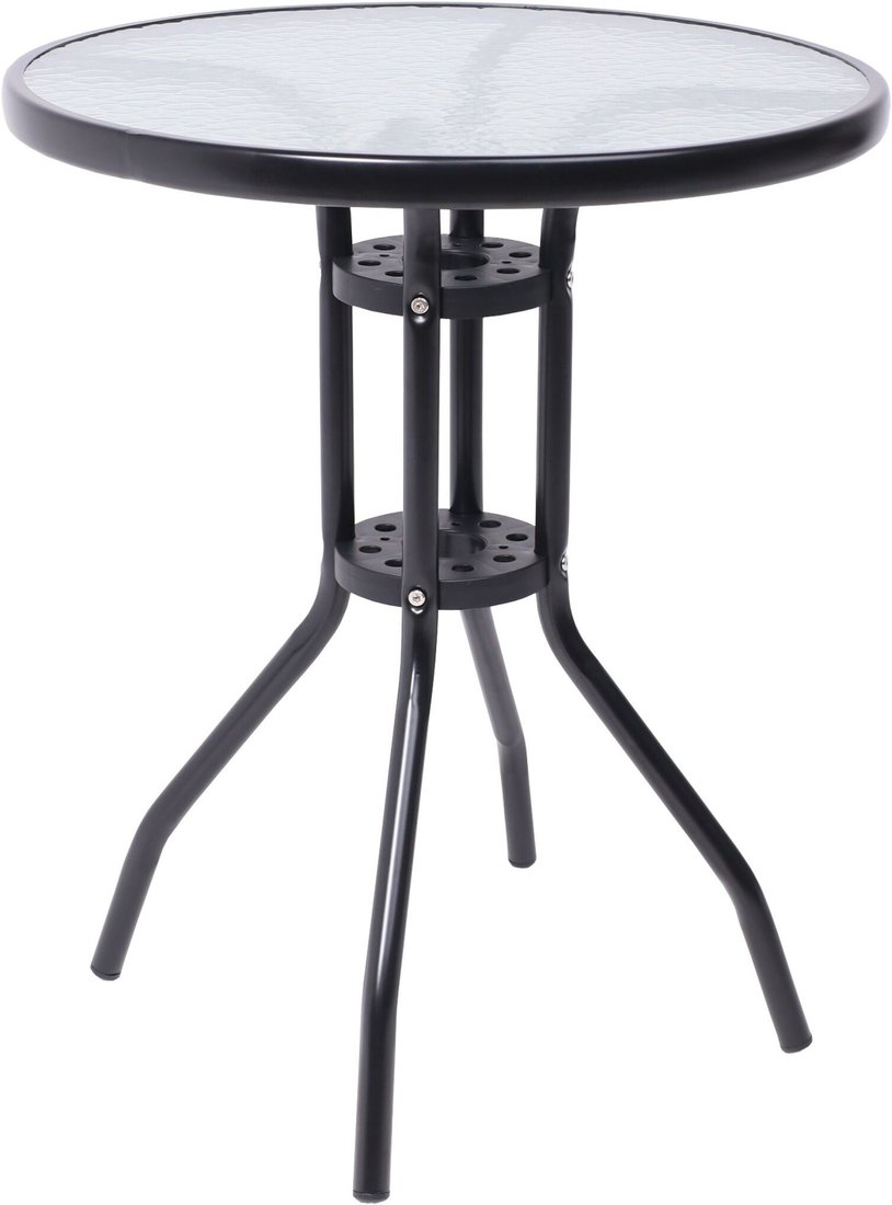 Стол AksHome Verona 60x73 (сталь-черная/закаленное стекло)