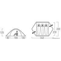 Треккинговая палатка Outventure Teslin 3 (зеленый)