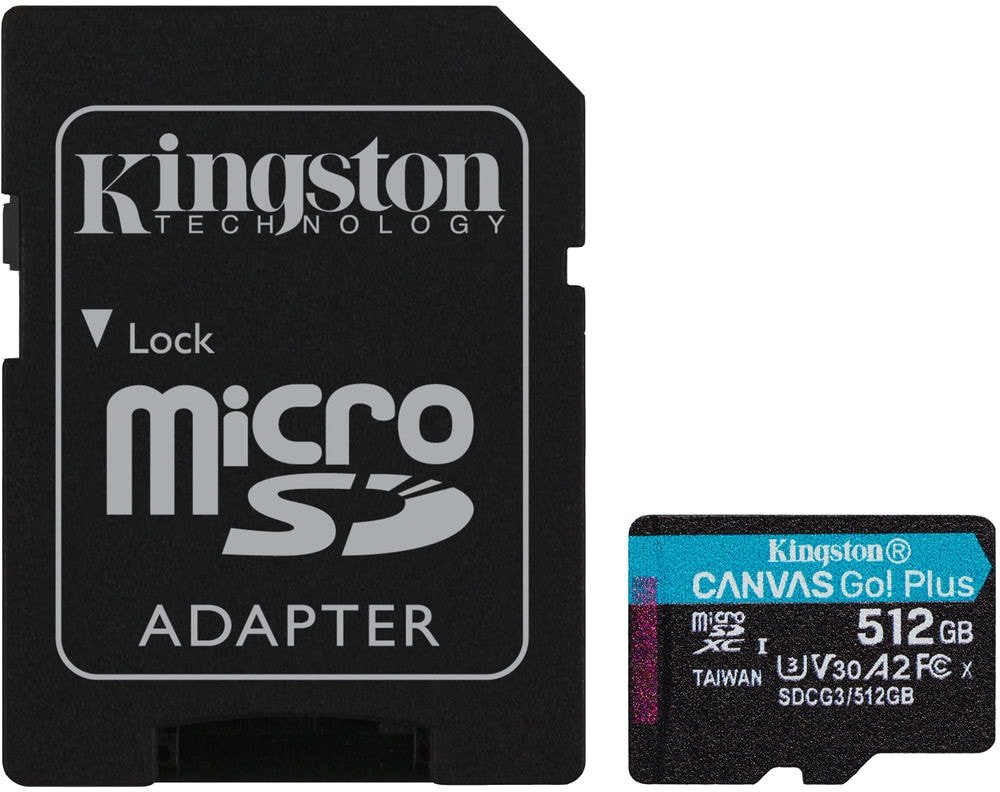 

Карта памяти Kingston Canvas Go! Plus microSDXC 512GB (с адаптером)