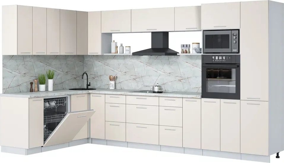 

Готовая кухня Интерлиния Мила Лайт 1.896х3.58 (персидский жемчуг/персидский жемчуг/серый каспий)