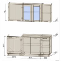 Готовая кухня Интерлиния Мила 18-60 (дуб золотой)