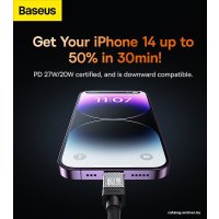 Кабель Baseus CoolPlay Series USB Type-C - Lightning (2 м, черный)