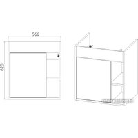  Viant Тумба под умывальник Бостон Como 60 VBOS60COG-T1STP