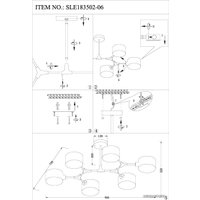 Люстра средней высоты Evoluce Gimento SLE183502-06