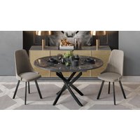 Кухонный стол Трия Diamond тип 3 (черный муар/ателье темный глянец)