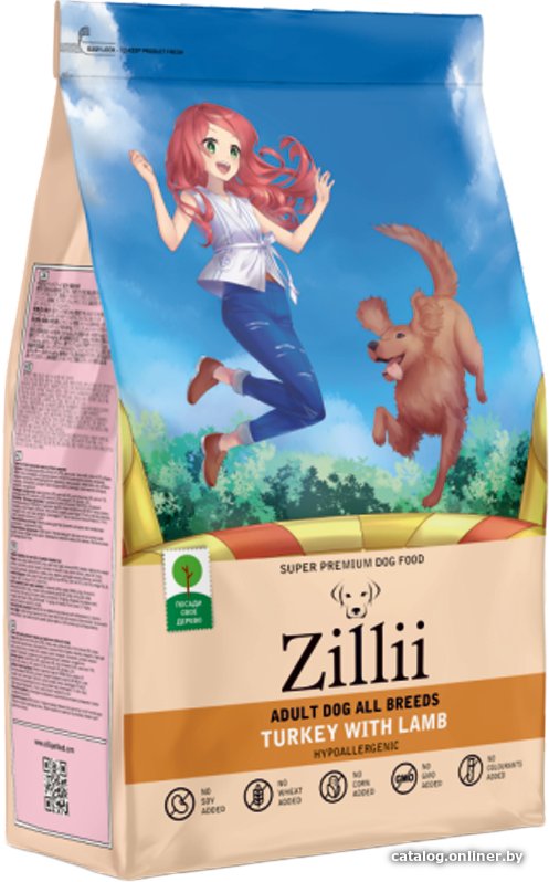 Сухой корм для собак Zillii Adult Dog All Breed индейка с ягненком 800 г