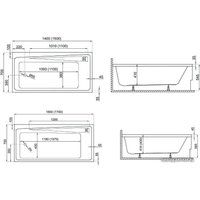 Ванна Polimat Elza 170x75 (c ножками)